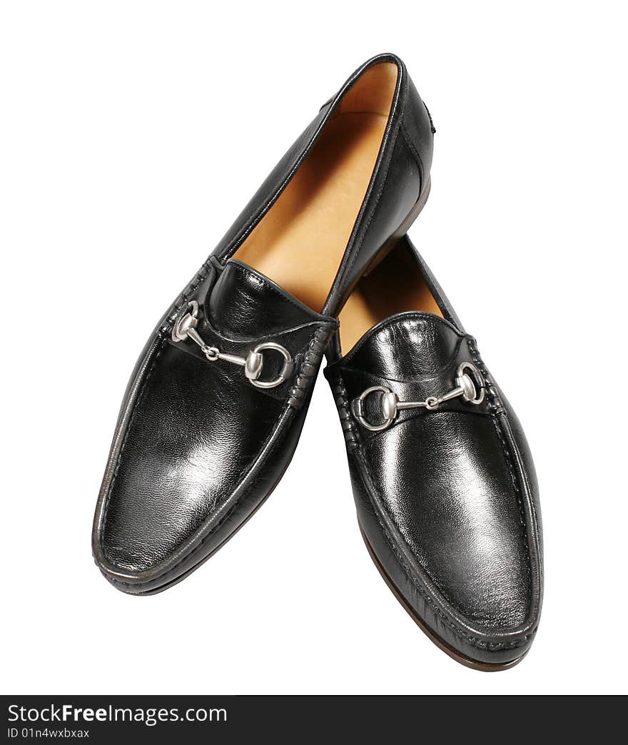 Classic black shoes with clipping path