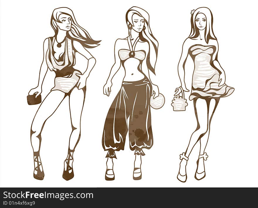 The Sketch Of A Summer Female Fashion