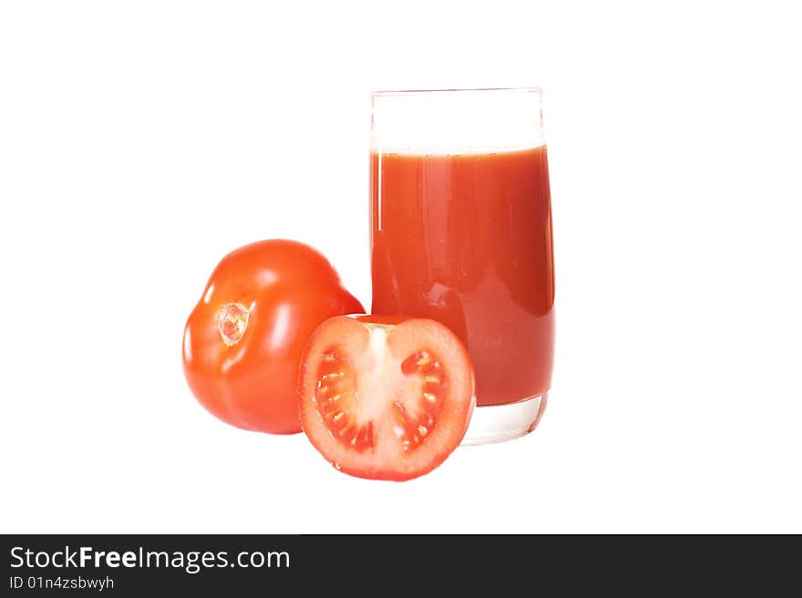 Juice tomato isolated on white background