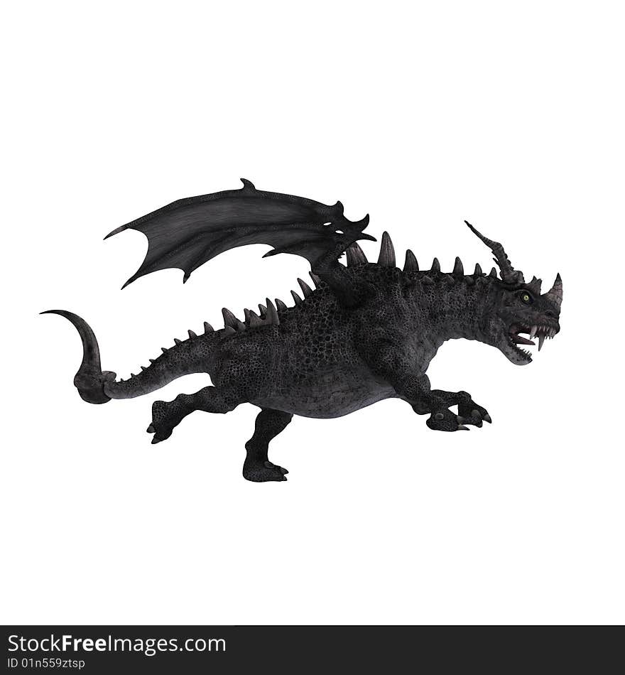 3D Rendering of a huge Fantasy Dragon with Clipping Path. 3D Rendering of a huge Fantasy Dragon with Clipping Path