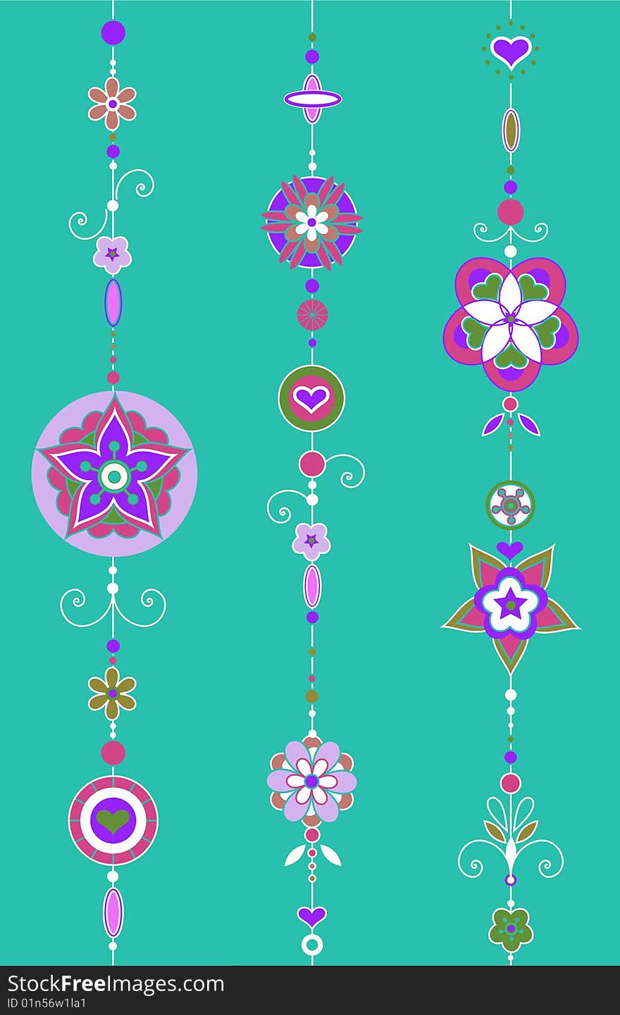 Vector Illustration of Decorative Wind Chimes with authentic ornament design