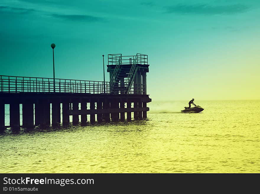 Pier on a beautiful Baltic sea in Poland. Pier on a beautiful Baltic sea in Poland