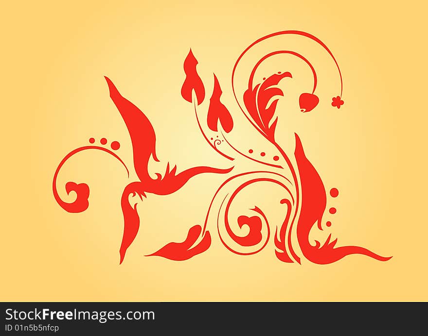 Vector illustraition of retro abstract floral swirl element. Vector illustraition of retro abstract floral swirl element