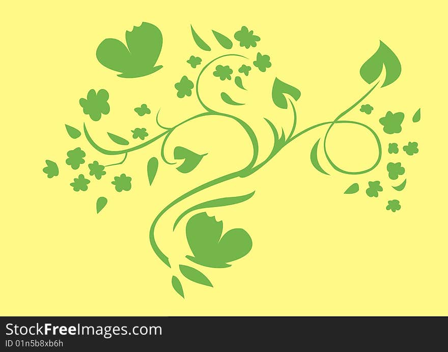 Vector illustraition of retro abstract floral swirl element. Vector illustraition of retro abstract floral swirl element