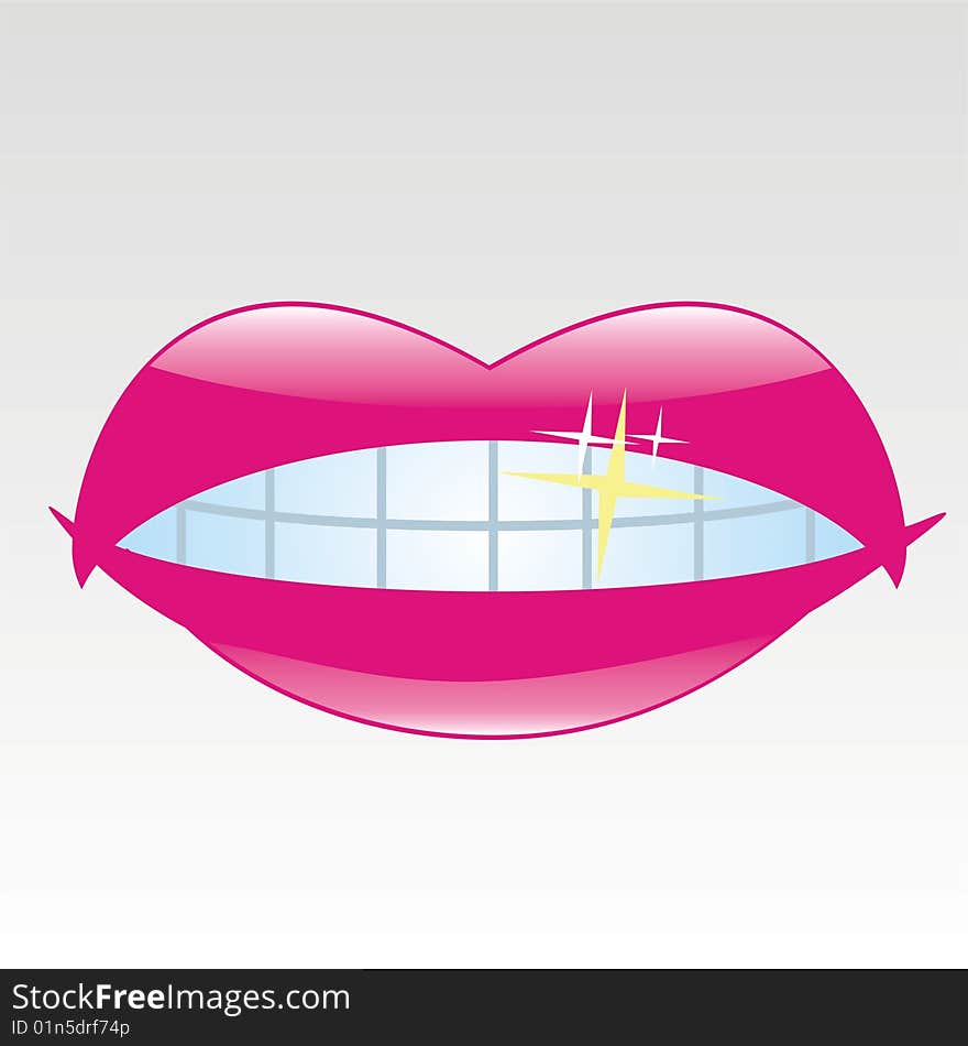 Vector illustration: lips making kiss