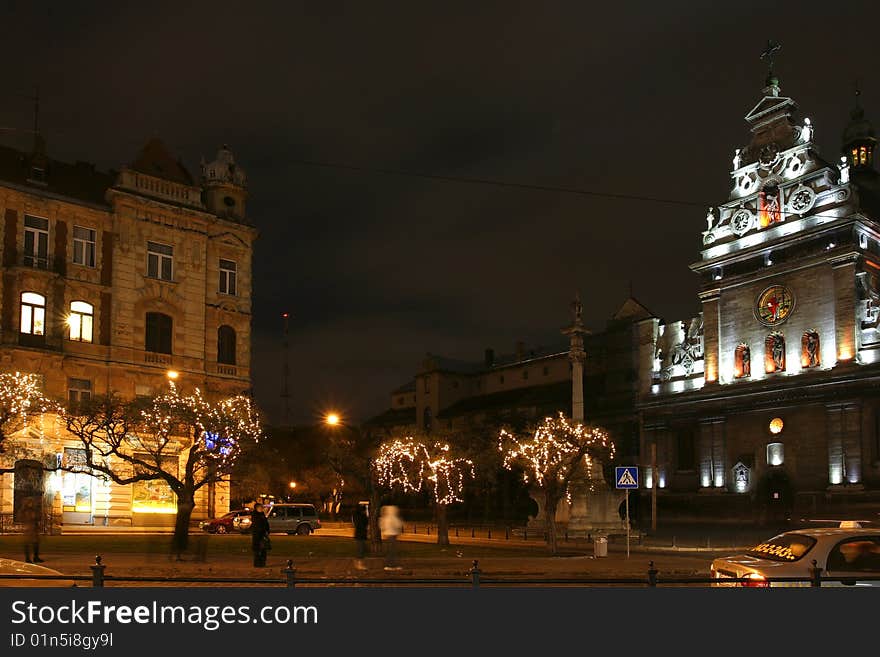 Old city at night