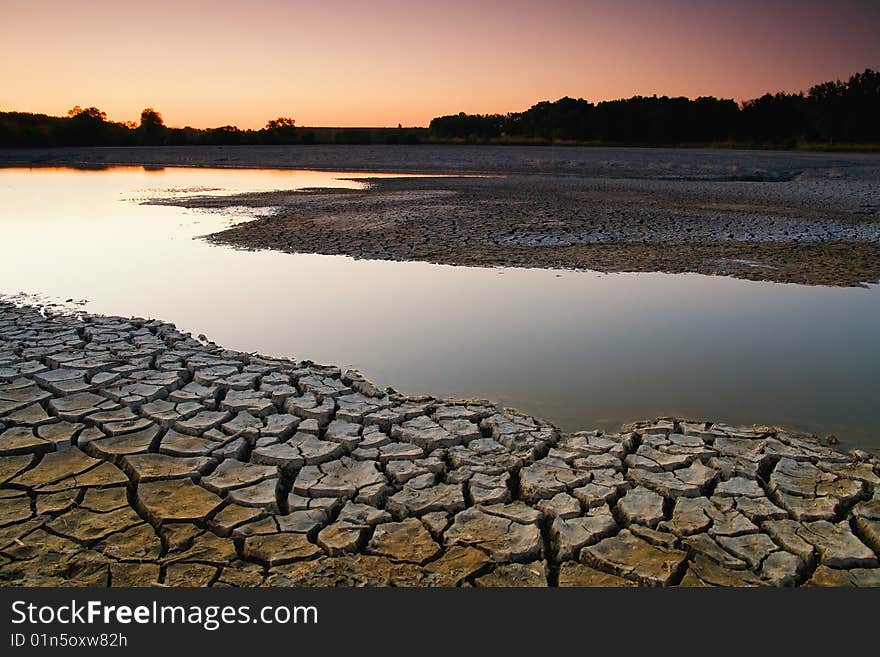 Colored Dusk In The Dry Land