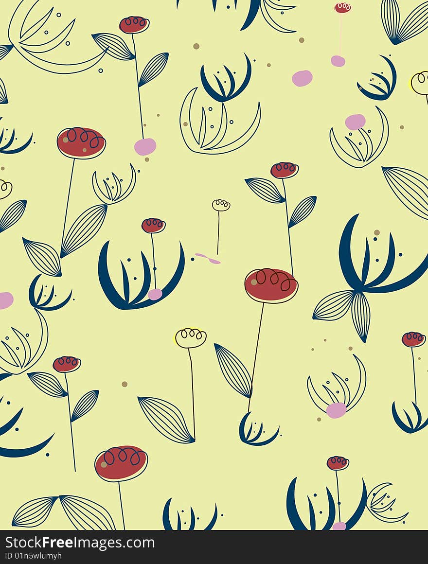 Little cute floral and leave design for background and everything is editable. Little cute floral and leave design for background and everything is editable