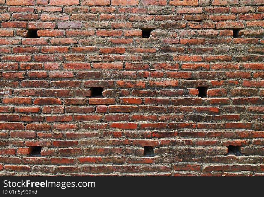 Thw Brick Wall Of An Old Castle