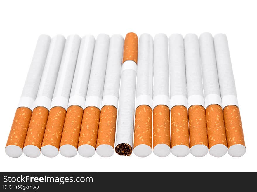 Cigarettes On A White Background.