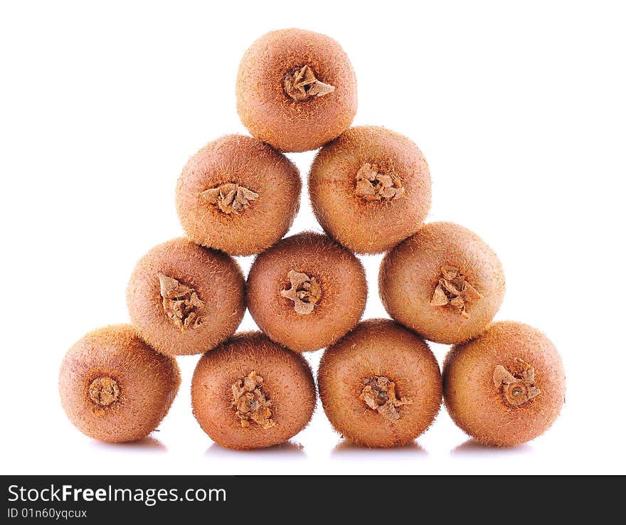 Kiwi fruit on white background