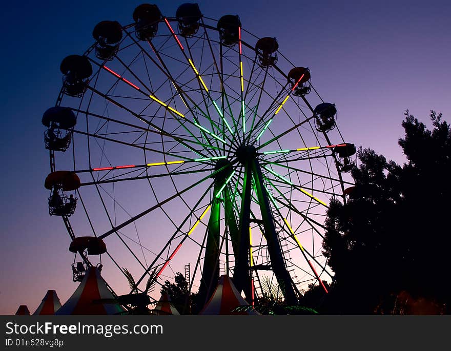 Big wheel on a decline in rest park