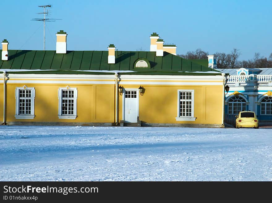 Retro house in suburb, Russia