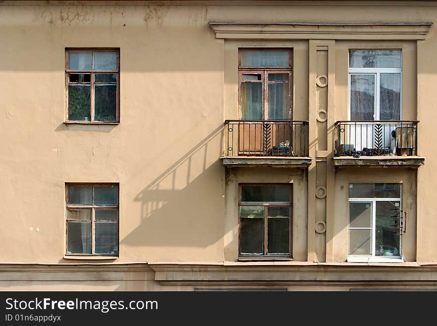 Old and new parts of retro house, Russia. Old and new parts of retro house, Russia