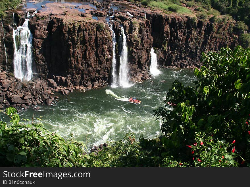 Iguazu Water Falls boats