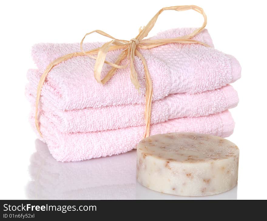 Pink Towelettes With Oatmeal Soap