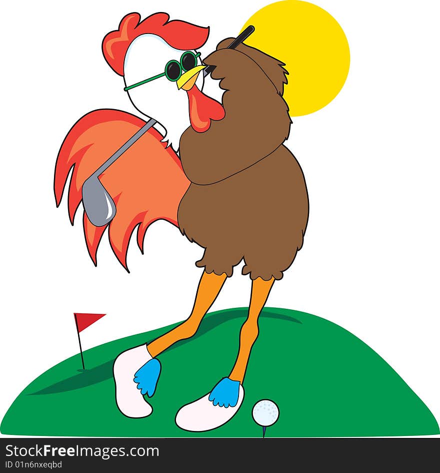 Rooster Golfer