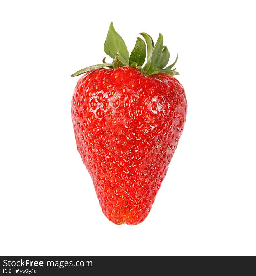 Fresh red strawberry on white isolated background