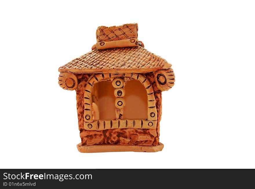 Toy house isolated on the white background