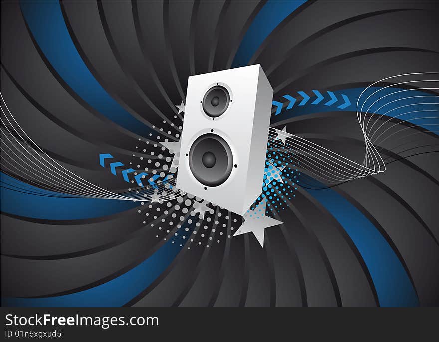 Abstract music/party design with loudspeaker. Abstract music/party design with loudspeaker