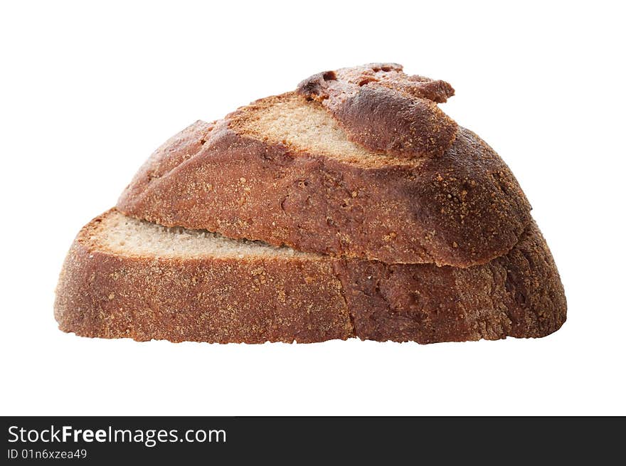 Brown bread isolated on white background