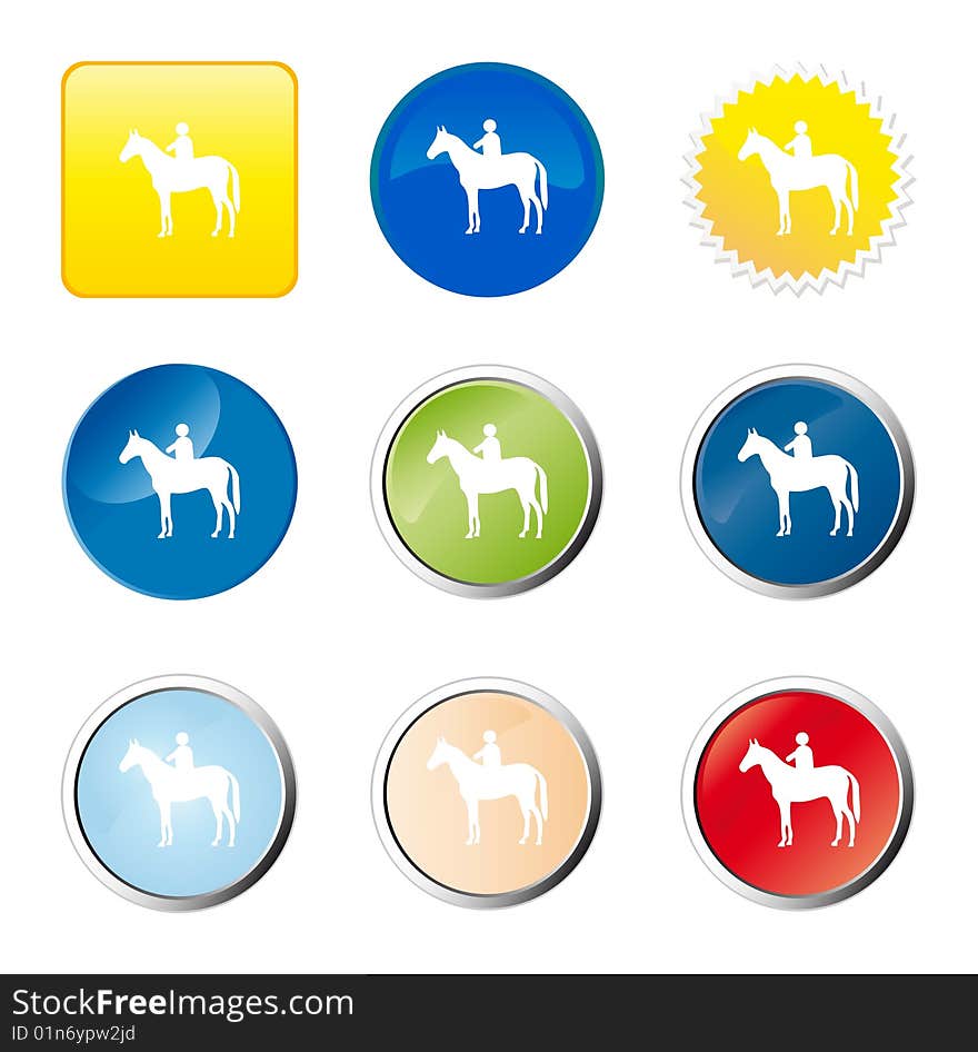 Horse web button - computer generated image