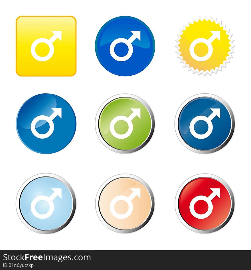 Male web button - computer generated image