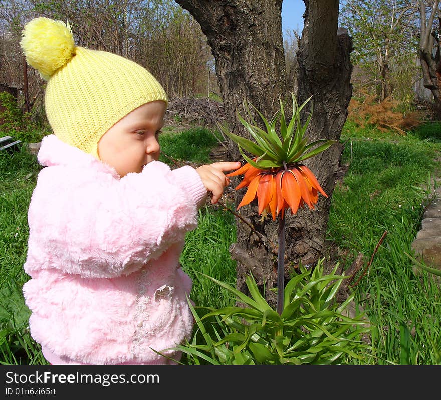 Child  with flowers