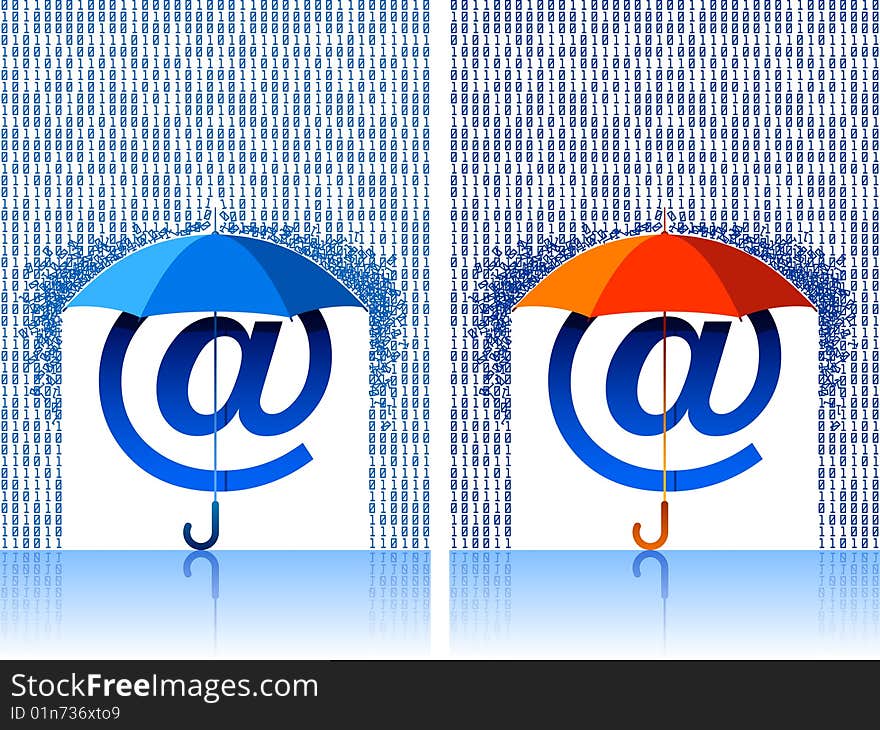 E-mail Sign Under Umbrella