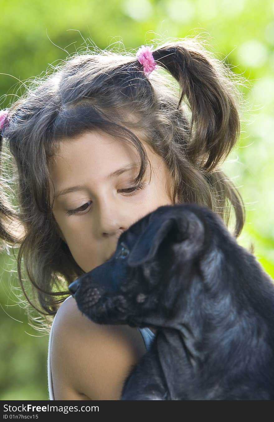 Portrait of little girl having good time in summer environment. Portrait of little girl having good time in summer environment