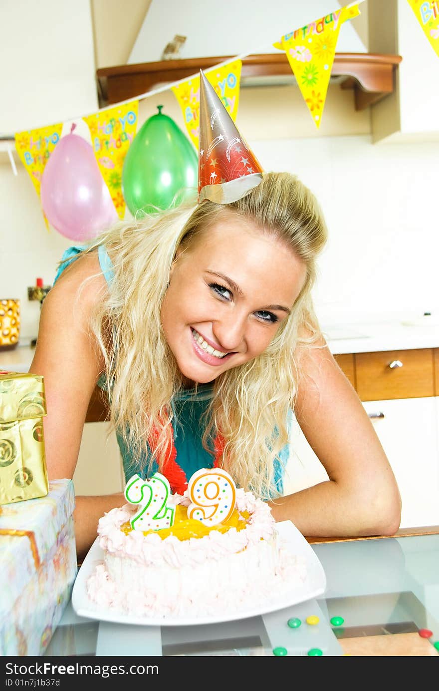 Girl celebrating birthday