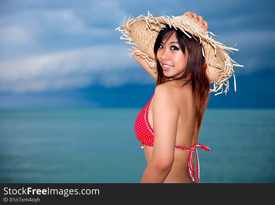 Young Woman Having Fun At Beach