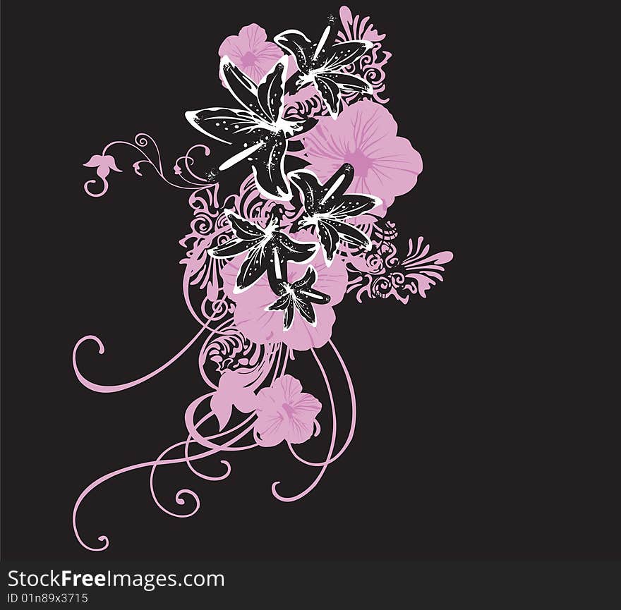 Illustration of a floral background