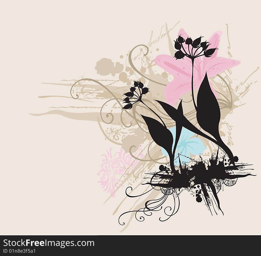 Illustration of a floral background. Illustration of a floral background