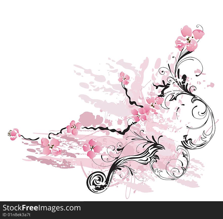 Illustration of a floral background