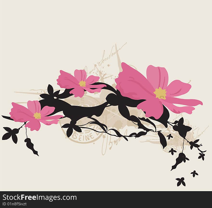 Illustration of a floral background