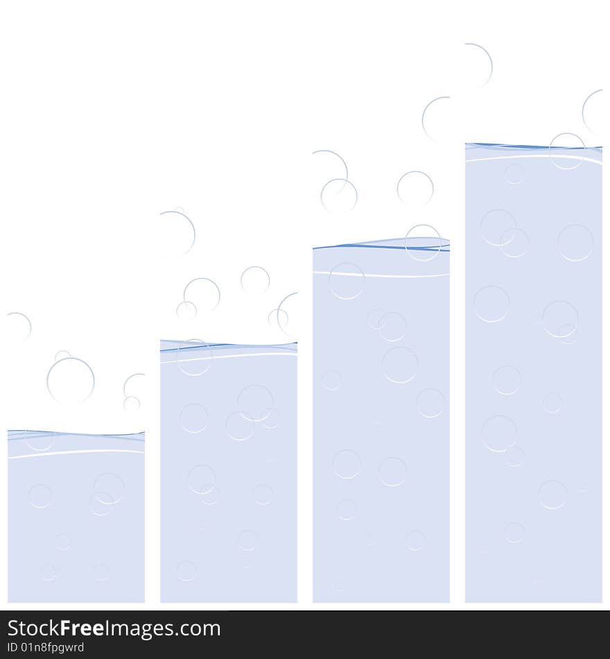 Water elements for use on a graph or chart. Water elements for use on a graph or chart