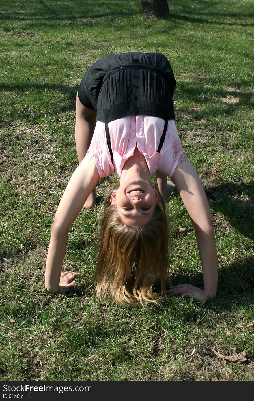 Sportive girl in a park