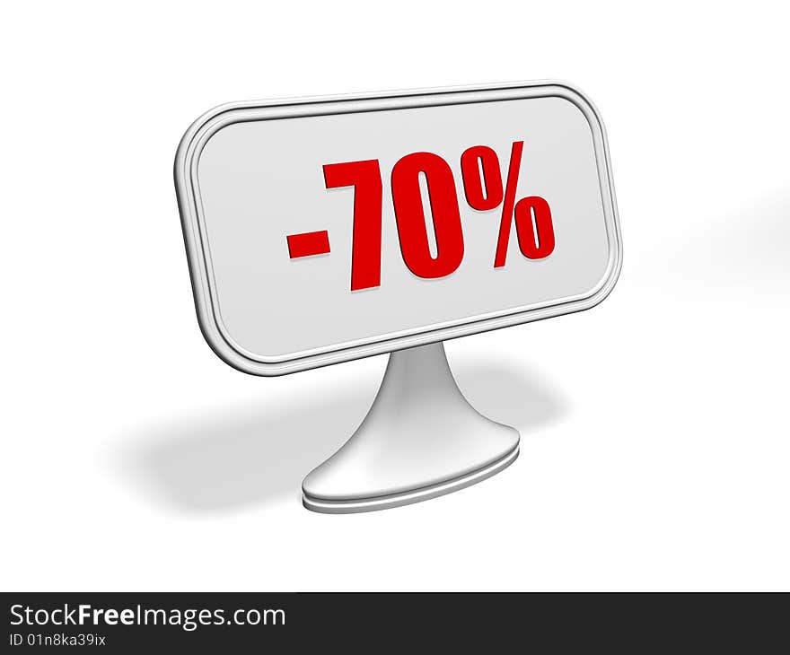 3d generated image of shopping discount label. 3d generated image of shopping discount label