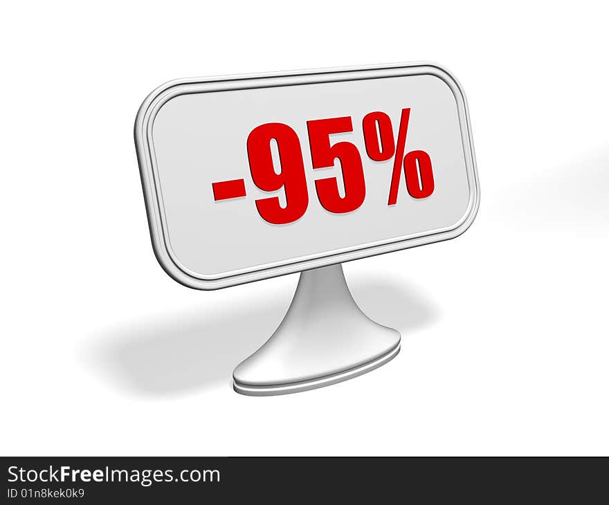 3d generated image of shopping discount label. 3d generated image of shopping discount label