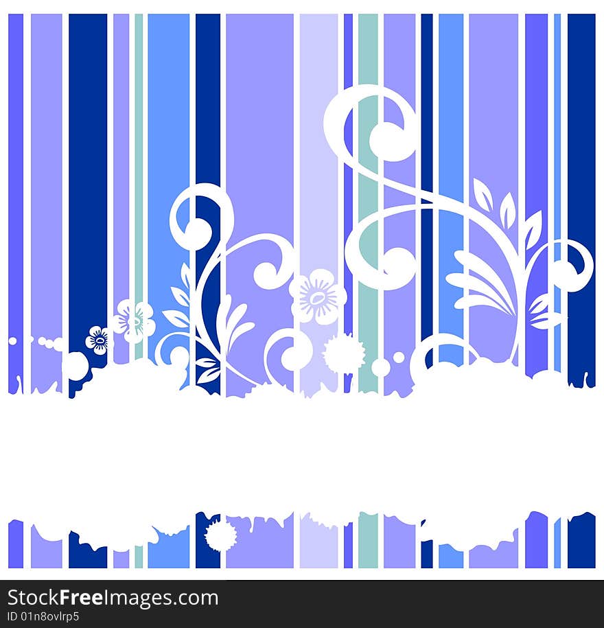 Abstract pattern with floral curves on a striped background. Abstract pattern with floral curves on a striped background.