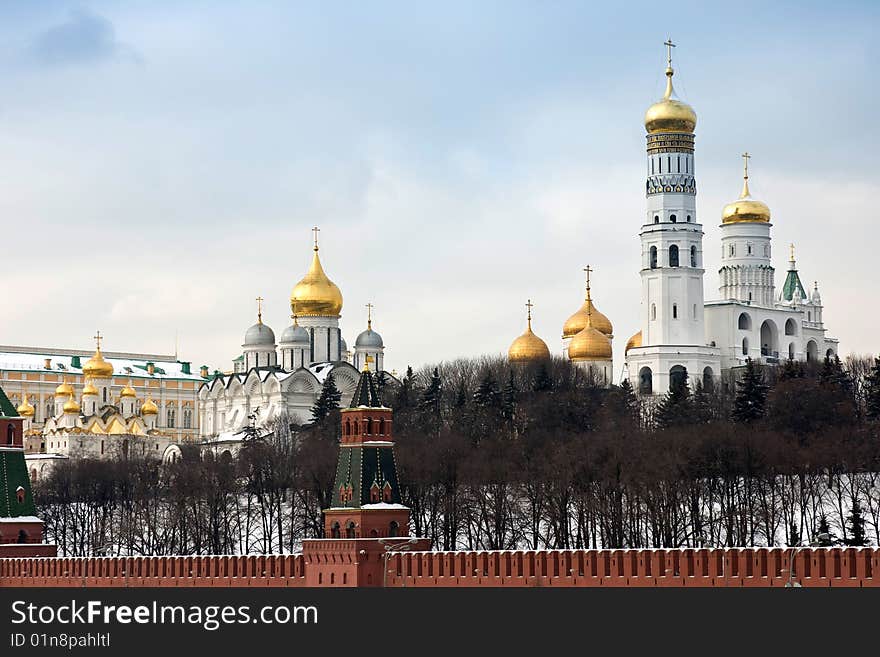 Gold domes it church - is photographed in Moscow. Gold domes it church - is photographed in Moscow