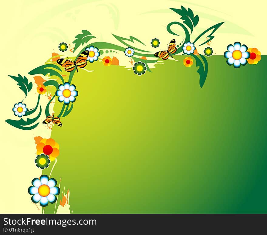 Floral banner with place for your text