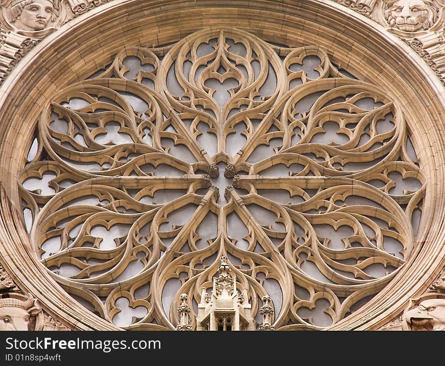 Detail of the architecture of Saint Thomas Church in New York city.