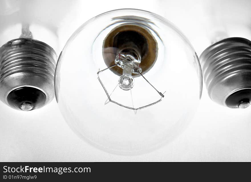 Glass lamps on a white background