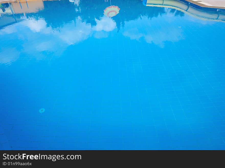 Water surface of a resort swimming pool