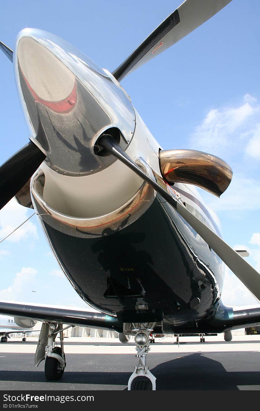 Single engine turbocharged prop at zero pitch. Single engine turbocharged prop at zero pitch