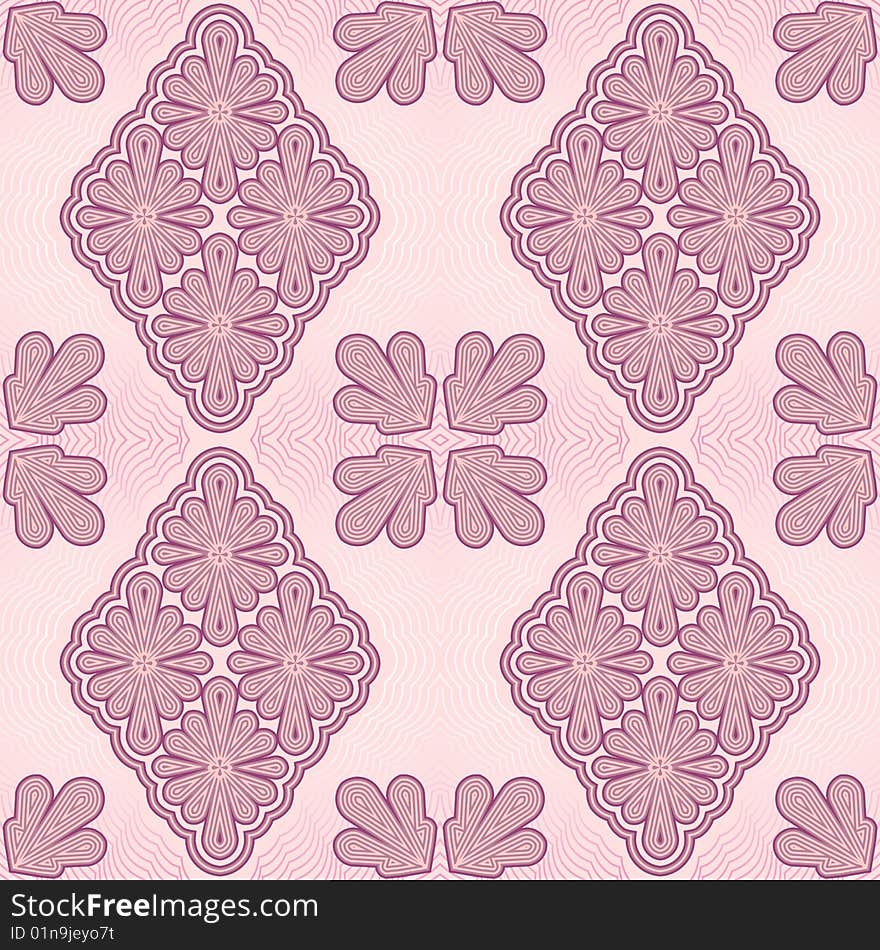 Pink geometric pattern - flower vector