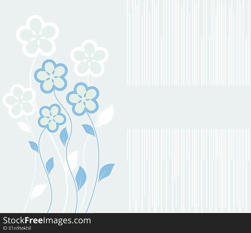 Bouquet on it is light a blue background