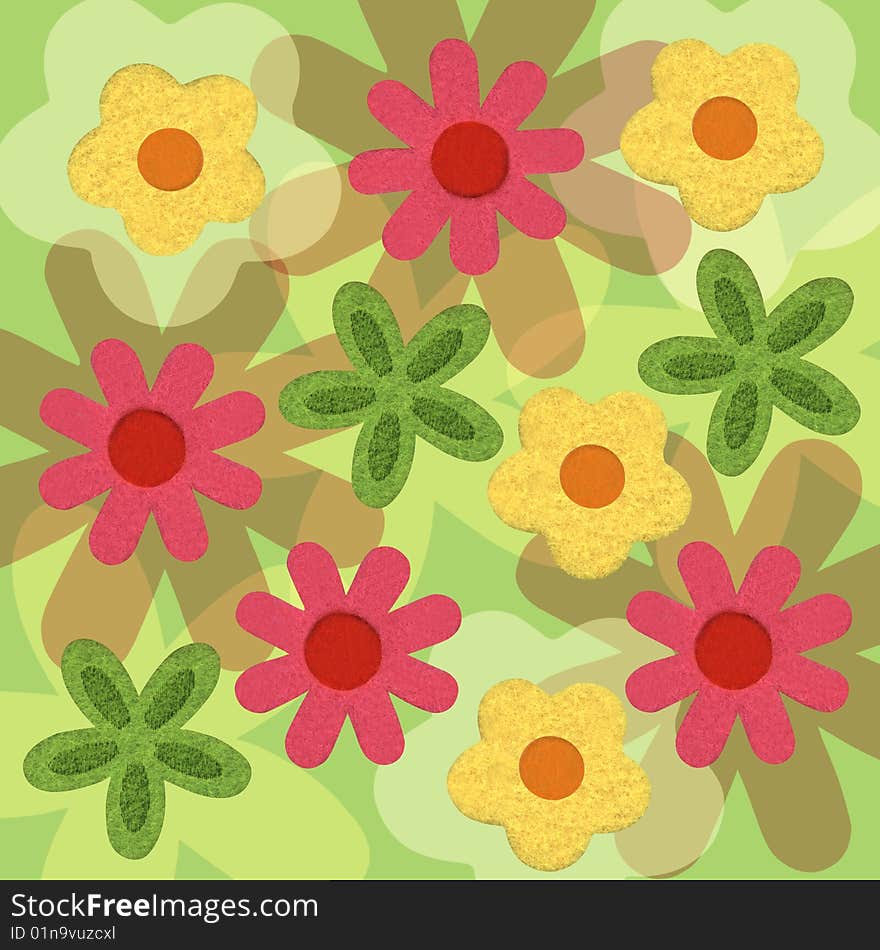 Colored spring flowers